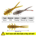 Rosewood 25mm Micro Worm Soft Fishing Lure TPR Floating Silicone Plastic Swimbait Softbait For Catching Horse Mackerel 20pcs/Box.