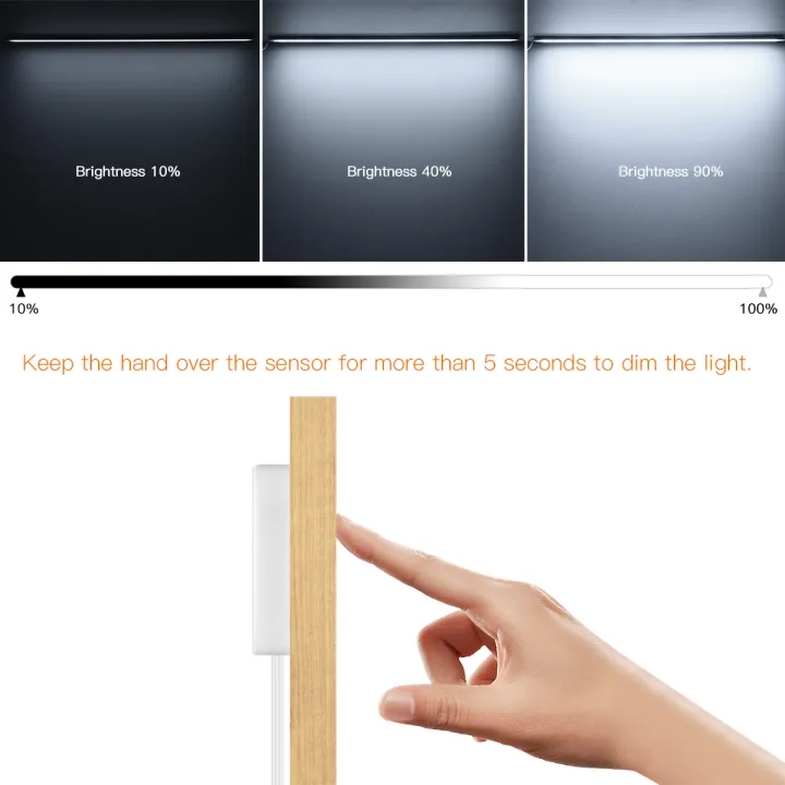 Penetrable%20Wood%20Touch%20Sensor%20Dimmable%20Motion%20Sensor%20LED%20Lighting%20Kit%20Under%20Cabinet%20Light%20For%20Kitchen%20Closet%20Shelf%20Counter%20Decor%20-%20Image%204