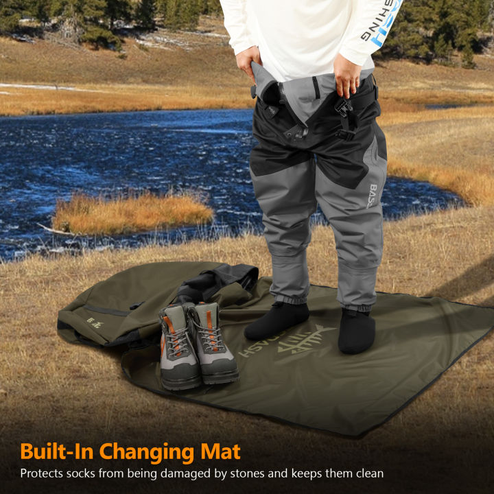 BASSDASH%20Wader%20Bag%20Foldable%20with%20Changing%20Mat%20Shoulder%20Strap%20Handles%20Mesh%20Boot%20Storage%20for%20Fishing%20Travel%20Hunting%20Hiking%20FP08%20-%20Image%202