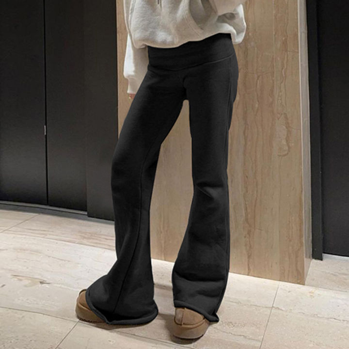 2025%20Slim%20Low%20Waist%20Casual%20Sweatpants%20For%20Women%20Solid%20Simple%20Basic%20Flared%20Pants%20Sports%20Jogging%20Trousers%20-%20Image%206