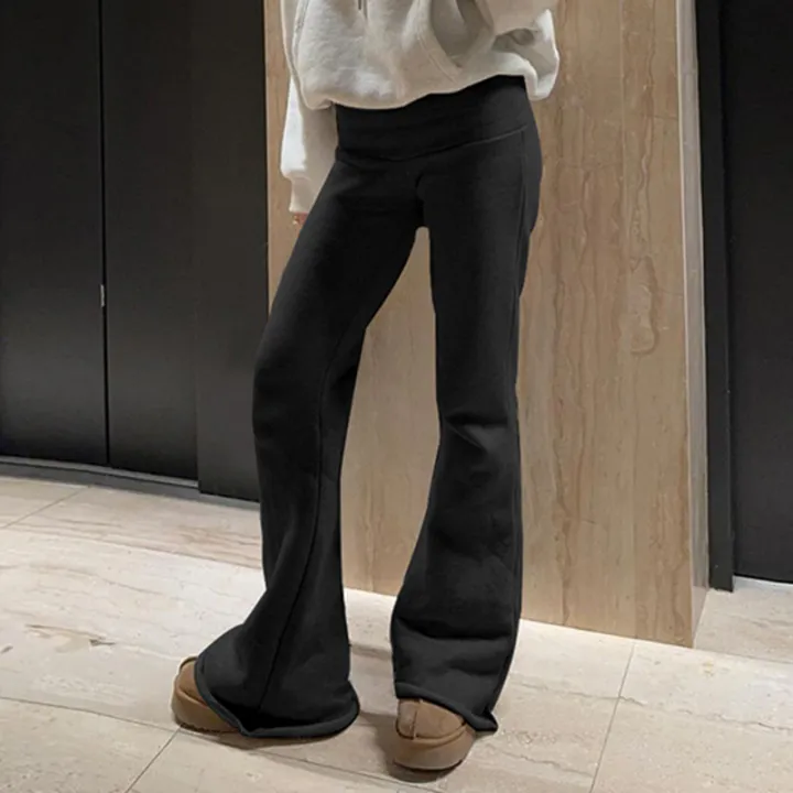 2025%20Slim%20Low%20Waist%20Casual%20Sweatpants%20For%20Women%20Solid%20Simple%20Basic%20Flared%20Pants%20Sports%20Jogging%20Trousers%20-%20Image%206