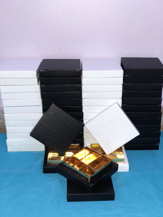 Set of 6 Mithai/sweet boxes for bat pakki/engagement/nikah 5x5x2 inches