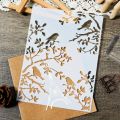 1PC 11.7inch Bird on Branch Stencil for DIY Wall Journal Painting Decoration. 