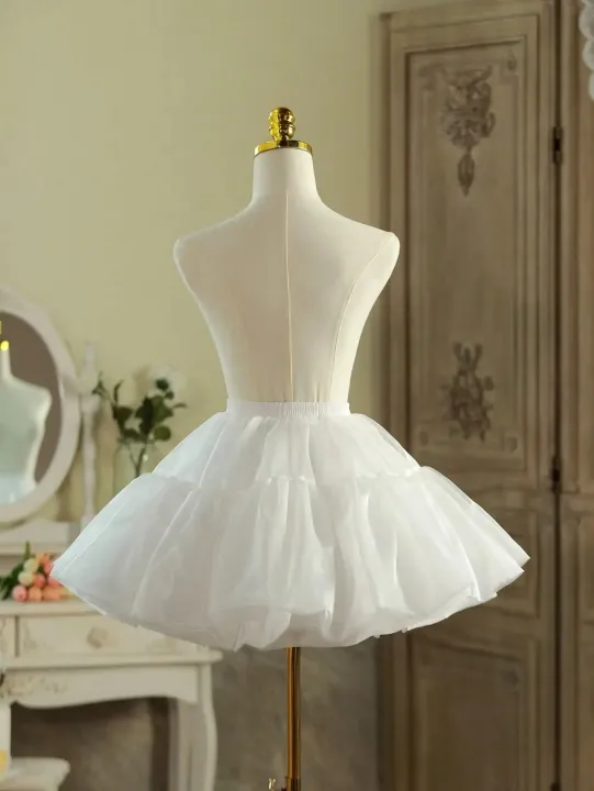 Women%20Girls%20Ruffled%20Short%20Petticoat%20With/No%20Hoop%20Solid%20Color%20Fluffy%20Bubble%20Tutu%20Skirt%20Puffy%20Half%20Slip%20Prom%20Crinoline%20Underskirt%20-%20Image%203