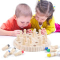 Wooden Memory Match Stick Chess Color Table Game Board Puzzles Montessori Educational Toy Cognitive Ability Learning Toys. 