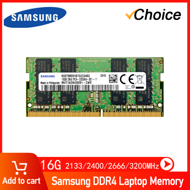 Samsung DDR4 16GB 2133MHz 2400MHz 2666MHz 3200MHz Sodimm Notebook High