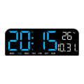 Large Digital Wall Clock Temperature and Date Week Display Night Mode Table Alarm Clock 12/24H Electronic LED Clock Timing Func. 