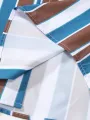 Men's Summer Short Sleeve Printed Shirt Thin Beach Shirt Men's Clothing Casual Striped shirt. 