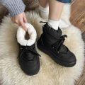 Designer Men Cotton Boots Winter Ankle Snow Boots Outdoor Non-slip Waterproof High Top Mens Casual Shoes Plush Warm Work Boots. 