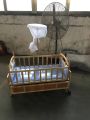 Baby Compact Folding Wooden Window Crib with Safety Gate, Natural. 