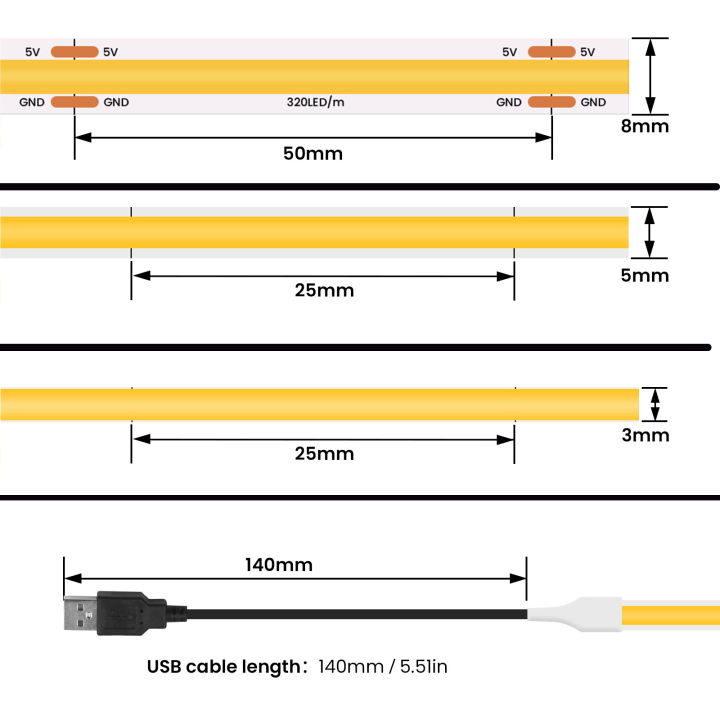 DC%205V%20USB%20COB%20Strip%203MM%205MM%208MM%20White/Pink/Red/White/Yellow/Ice%20Blue/Green%20Flexible%20Ribbon%20Rope%20Home%20Decor%20TV%20Backlight%20-%20Image%204