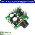 10A 12V-40V DC Motor or Fan Variable Speed Controller With Speed Control Knob by Electrica. 