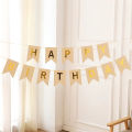 Happy Birthday Flags Decoration Kraft Paper Banner Party Bunting Garland Set Boy Girl Baby Shower Decoration Supplies. 