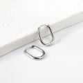 LUXUKISSKIDS Fashion Oval Hoop Earrrings Stainless Steel Elliptic Shape Silver/Gold Color 20MM Big Round Clips Smooth Mental Ear.