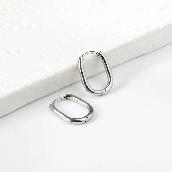 LUXUKISSKIDS%20Fashion%20Oval%20Hoop%20Earrrings%20Stainless%20Steel%20Elliptic%20Shape%20Silver/Gold%20Color%2020MM%20Big%20Round%20Clips%20Smooth%20Mental%20Ear%20-%20Image%206