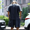 2024 Summer New Men's Set Japanese Style Plus Size Casual Loose Sports Suit Short Sleeve T-shirt Shorts Two-piece Men's Clothing. 