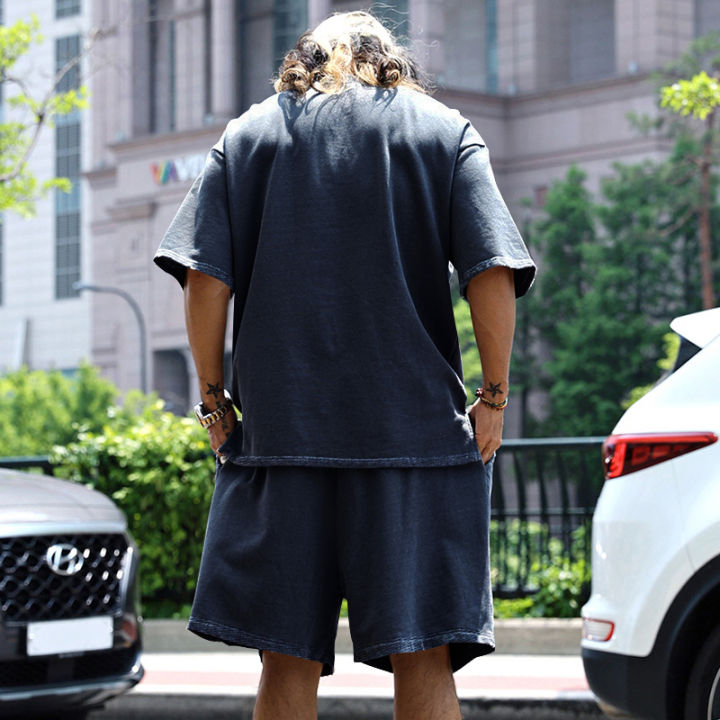 2024%20Summer%20New%20Men's%20Set%20Japanese%20Style%20Plus%20Size%20Casual%20Loose%20Sports%20Suit%20Short%20Sleeve%20T-shirt%20Shorts%20Two-piece%20Men's%20Clothing%20-%20Image%206