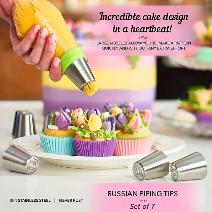 13PCS%20Russian%20Piping%20Tips%20Set%20Cake%20Decorating%20Kit-%207%20Flower%20Nozzles,EVA%20Bag%20&%20Tools%20-%20for%20DIY%20Cake%20Puff%20Decoration%20Baking%20Tools%20-%20Image%206