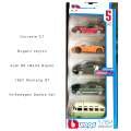 Audi R8, Bugatti Veyron, Corvette C7, 1967 Mustang Volkswagen Samba Van 1:64 Scale Diecast Metal Car - Pack of 5. 