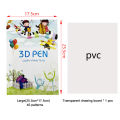 A4 3D pen copy pattern template, 22 sheets, with PVC transparent copy board. 40 patterns, 3D pen painting textbook.. 