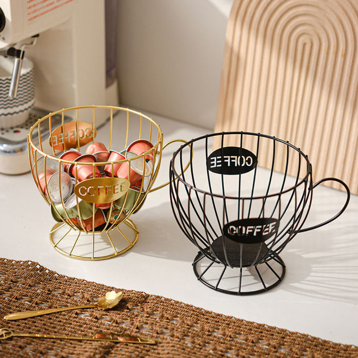 Metal Coffee Capsule Holder Large Capacity Cup Coffee Pod Organizer for Coffee Shop Bar Display Kitchen Storage Accessories