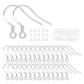 50Pcs/Box 925 Silver-Plated Gold Earring Hooks Kit With Earring Backs For DIY Jewelry Making Accessories. 