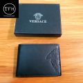 VERSACE BLACK LEATHER SIGNATURE WALLET. 