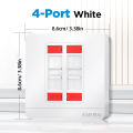 AMPCOM RJ11 RJ45 Faceplate Wall Socket Wallplate Face plate 1-Port 2-Port 4-Port Networking Telephone Socket Outlet Mount Panel. 