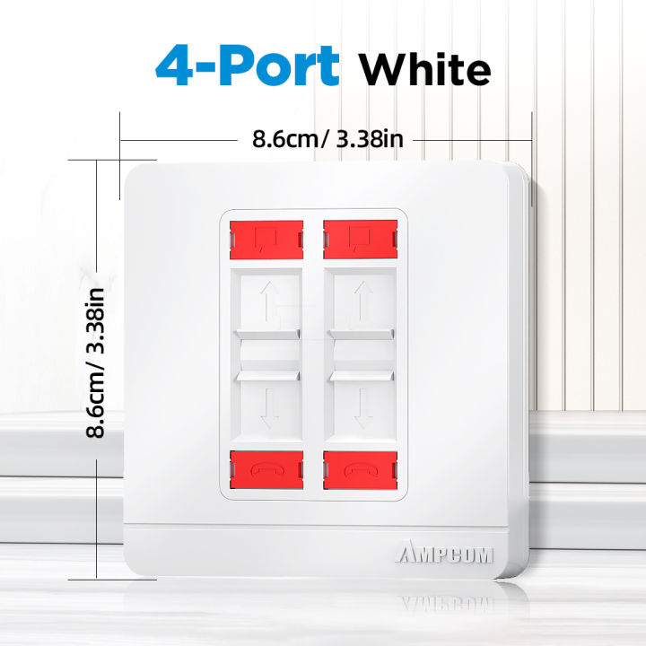 AMPCOM%20RJ11%20RJ45%20Faceplate%20Wall%20Socket%20Wallplate%20Face%20plate%201-Port%202-Port%204-Port%20Networking%20Telephone%20Socket%20Outlet%20Mount%20Panel%20-%20Image%207