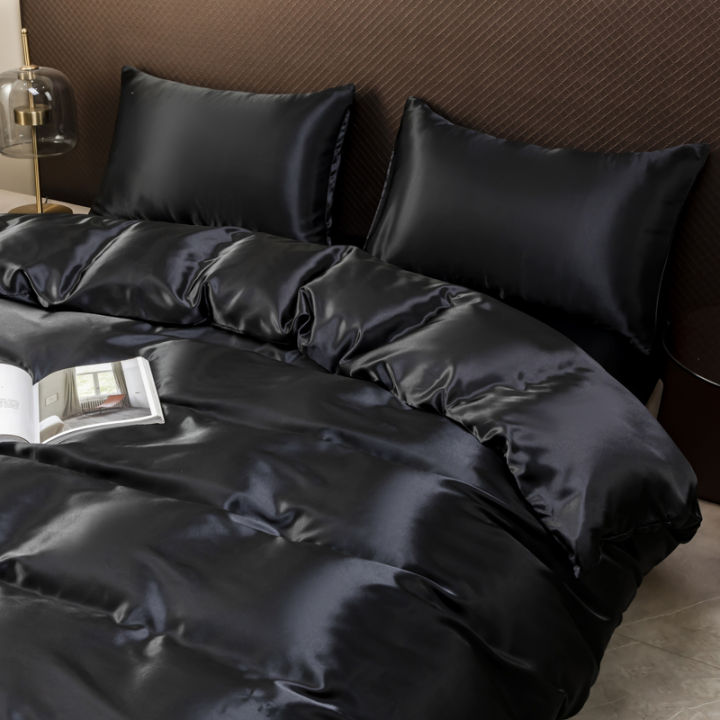 Black%20Luxury%20Ice%20Silk%20Bedding%20Set%20Satin%20Silky%20Duvet%20Cover%20Set%20With%20Pillowcase%20High-end%20Home%20Textiles%20Solid%20Color%20Bed%20Cover%20Sets%20-%20Image%203