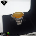 Natural Zard Aqeeq Ring , Yellow Agate Ring , 925 Silver "Chandi" Ring With Yellow Aqeeq Stone. 