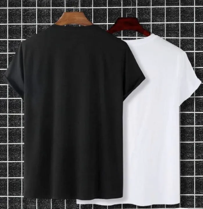 100%25%20Cotton%202%20Pic%20T-Shirt%20Balak%20And%20white%20For%20Mans%20-%20Image%202