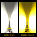 BMTxms 2PCS Dual Color H8 H11 H16JP LED Canbus Fog Light 9005 9006 HB4 9145 H10 LED Fog DRL Lamp 6500k White 3000k Golden Yellow.