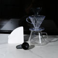 Pour Over Coffee Dripper Set 600ml Glass  Server V02 Funnel Drip Maker Brew Cup Coffee Set with  Filter Paper. 