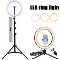 33cm LED Selfie Ring Light Photography Lights Warm Cold Lamp With Tripod Dimmable USB Ringlight For Tiktok Video Live Fill Lamp.