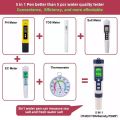 5-in-1 ph/ec quality tester (conductivity)/TDs (PPM)/salinity (PPT) digital thermometer water quality tester. 