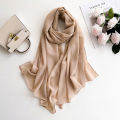 2025 Women Chiffon Hijab Scarf Premium Chiffon Muslim Hijabs Plain Good Stitching Maxi Wrap Musulman Femme Solid Color Shawls. 