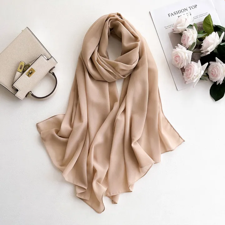 2025%20Women%20Chiffon%20Hijab%20Scarf%20Premium%20Chiffon%20Muslim%20Hijabs%20Plain%20Good%20Stitching%20Maxi%20Wrap%20Musulman%20Femme%20Solid%20Color%20Shawls%20-%20Image%204