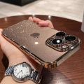 Luxury Transparent Glitter Phone Case For IPhone 11 12 13 14 15 16 Pro Max Plus Electroplated