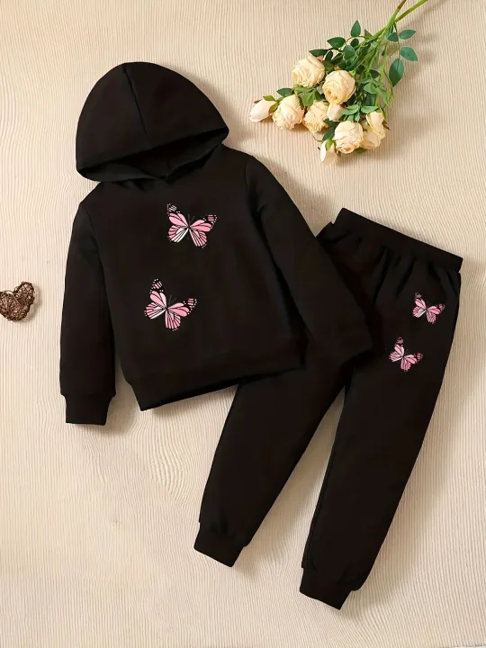 Baby%20Girl%20Baby%20Fashion%20Butterfly%20Pattern%20Hoodie+Sports%20Pants%20Two%20Piece%20Set%20Spring%20and%20Autumn%20%20-%20Image%202
