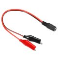 2 Pcs 1x male plug 1x female socket with corocodile clip Coaxial power connector with 8 inch cable and crocodiles Alligator clip 12V DC Voltage Power Test Lead Cable Crocodile Wire Connector. 