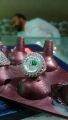 Pakistan Flag Ring Original Silver (پاکستانی پرچم والی انگوٹھی) with White Diamond type stone - Patriotic Pakistani Jewelry. 