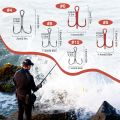 Fishing Treble Hooks, 3 Claw Fishing Hooks Strong  Round Bend High Carbon Steel Hooks for Saltwater Freshwater Lure Baits. 