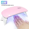6W Mini Nail Dryer Machine Portable 6 LED UV Manicure Lamp Home Use Nail Lamp For Drying Polish Varnish With USB Cable. 