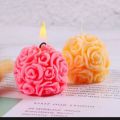 pack of 4 .. Rose flower ball shape candles. 
