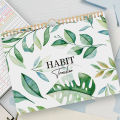 1Pc Habit Tracker: 12 Months Recordable, Undated Daily Weekly Monthly Habit Tracker Planner, Green Plant Design. 