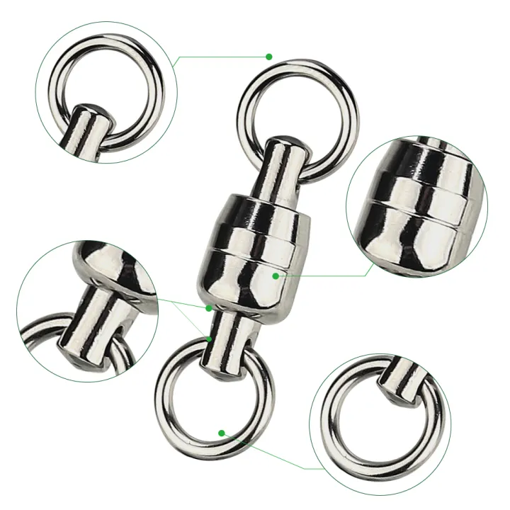 DNDYUJU%2010/20pcs%20Two-Way%20Fishing%20Swivel%20Ball%20Bearing%20Swivel%20Connector%20Stainless%20Steel%20Solid%20Ring%20Connector%20Fishing%20Accessories%20-%20Image%204