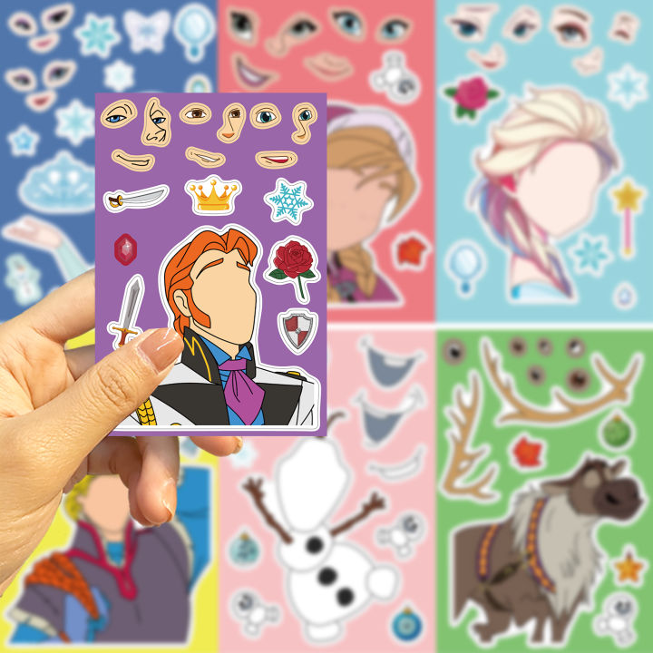 8/16/32Pcs%20Disney%20Cartoon%20Frozen%20Puzzle%20Stickers%20DIY%20Kawaii%20Anna%20Elsa%20Decal%20Laptop%20Suitcase%20Notebook%20Phone%20Sticker%20for%20Kid%20Girls%20-%20Image%205