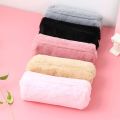 Pencil Case Pouch Plush Fluffy Faux Fur Korean Cute Kawaii School Stationery Makeup Pouch Rabbit Fur Ball Rainbow. 