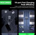 Rocoren 400W 10 in 1 Multi Ports USB Type C Fast Charger Portable Desktop Power Station Type-C Gan Charger For iPhone 16 15 Pro Max. 